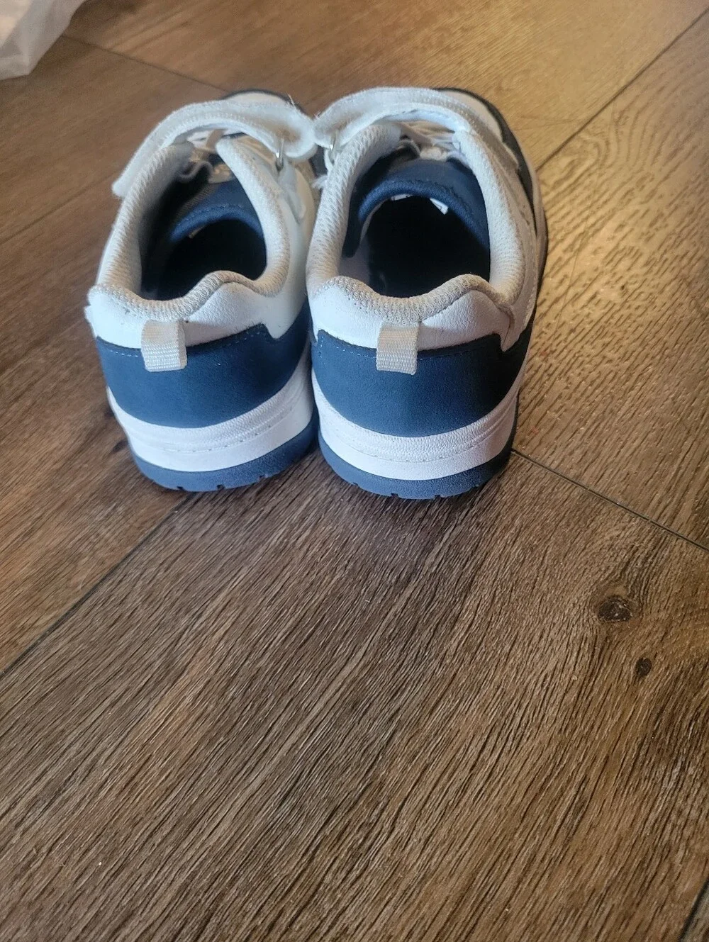 OshKosh B'gosh White and Navy Velcro Low-Top Sneakers